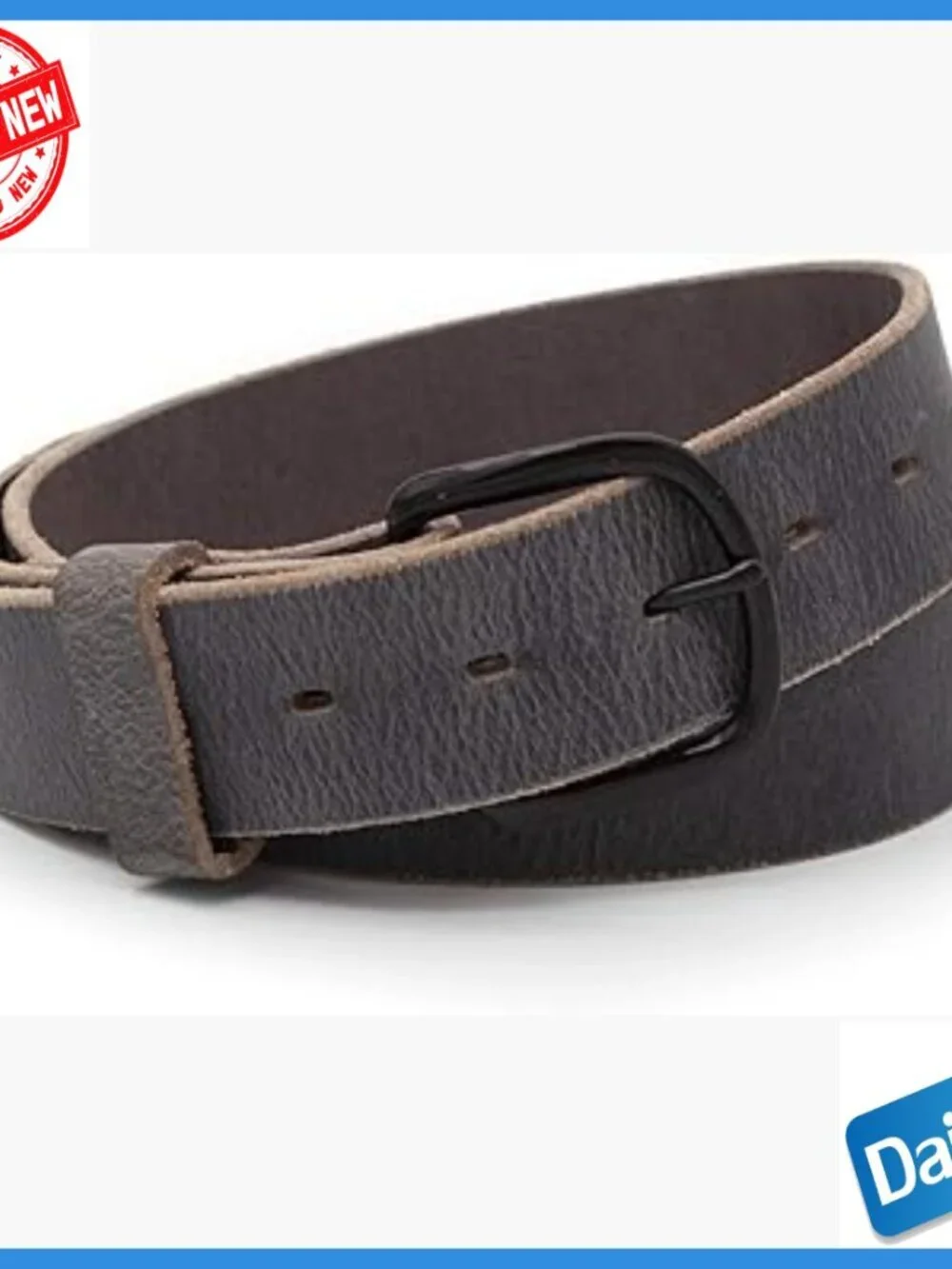 Men's Full Grain Leather Belt Size 34 Heavy Duty Casual Everyday Wear